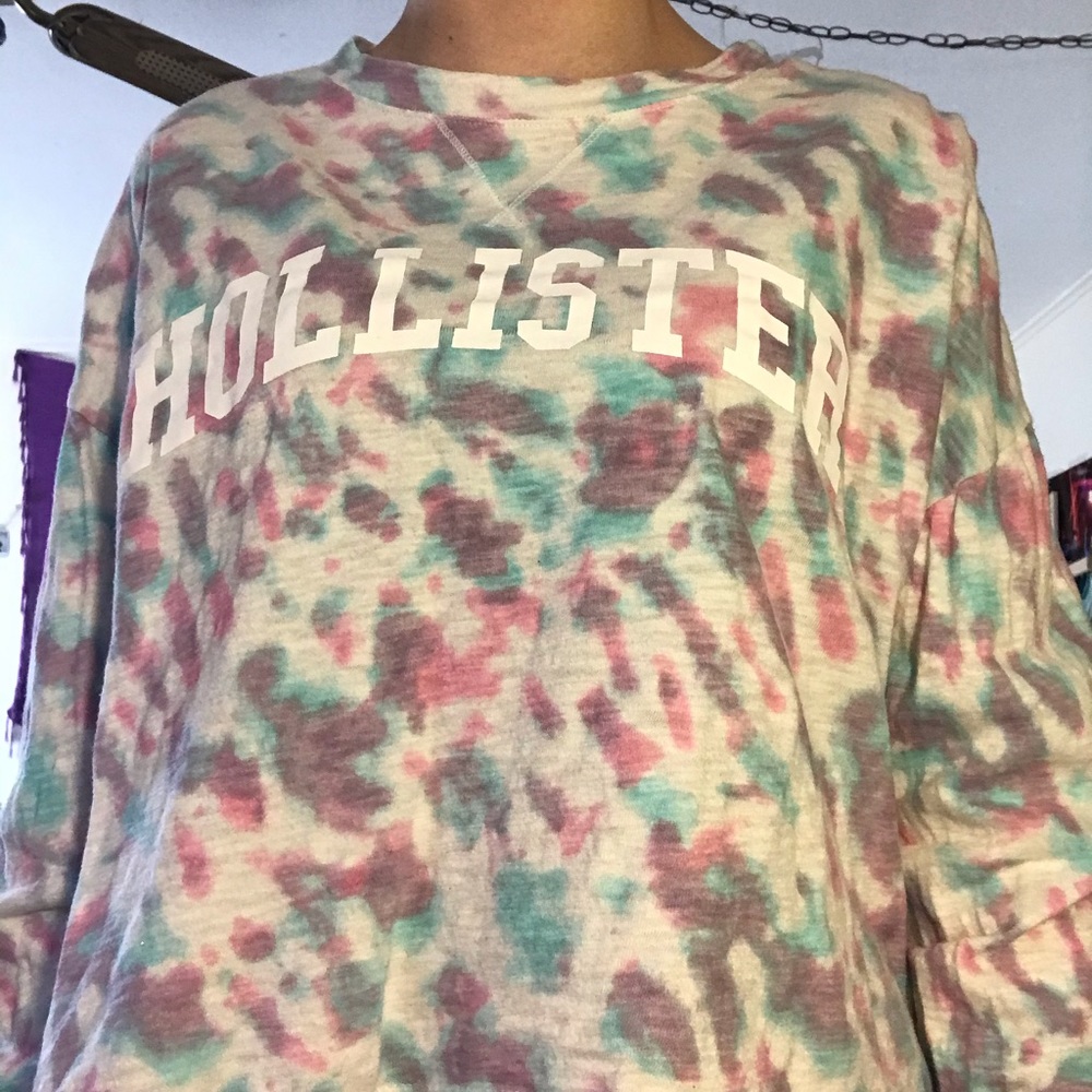 Tie dye cropped hollister long sleeve